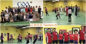 teachers playing pupils footbal match